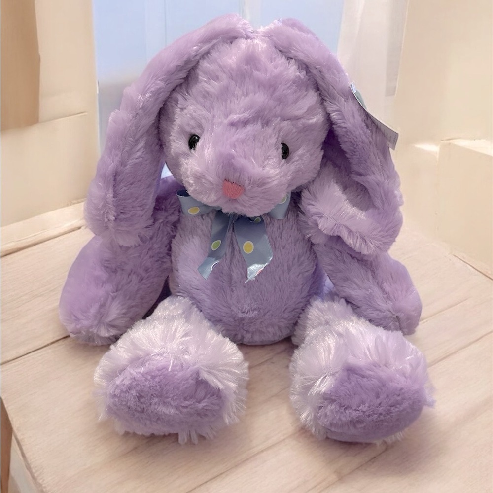 New!! Adorable Stuffed Purple Plush Easter Bunny